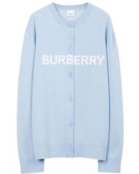 Burberry - Logo-Print Knit Cardigan - Lyst
