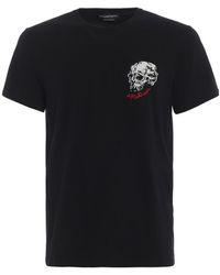 McQueen - T-Shirt With Round Neck And Short Sleeves - Lyst