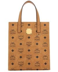 MCM - Logo Print Mini Tote Bag - Lyst