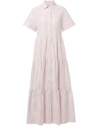 Erdem - Embroidered Tiered Cotton Shirt Dress - Lyst