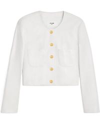 Celine - Long-Sleeved Leather Jacket - Lyst