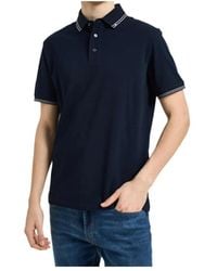 Emporio Armani - Stripe Detailed Short-Sleeved Polo Shirt - Lyst
