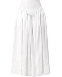 Gabriela Hearst - Juniper Frayed Paneled Linen Midi Skirt - Lyst