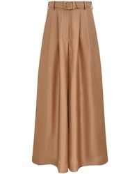 Zimmermann - Pleated Belted Trousers - Lyst
