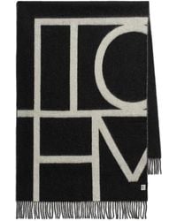 TOTEME - Monogram Brushed Wool Scarf - Lyst