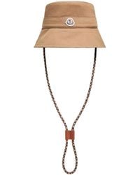 Moncler - Logo Patch Drawstring Bucket Hat - Lyst