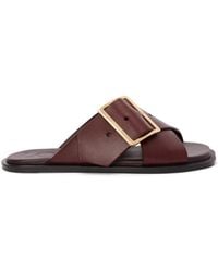 Loewe - Square-Toe Slip-On Sandals - Lyst