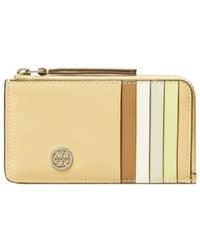Tory Burch - Robinson Pebble Leather Card Case - Lyst