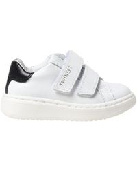 Twinset - Leather Double-Strap Sneakers - Lyst
