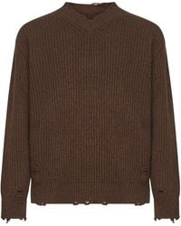 MM6 by Maison Margiela - Distressed Jumper - Lyst