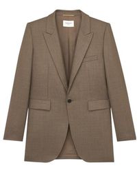 Saint Laurent - Single-Breasted Long-Sleeved Jacket - Lyst