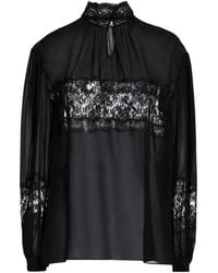 Dolce & Gabbana - Solid Color Stand Collar Long Sleeve Top - Lyst