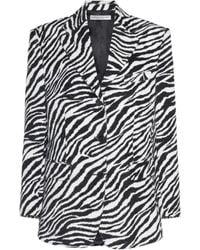 Alessandra Rich - Zebra-Printed Single-Breasted Tailored Blazer - Lyst