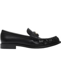 Burberry - Logo Plaque Slip-On Loafers - Lyst
