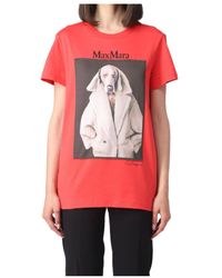 Max Mara - T-Shirt With Round Neck And Short Sleeves - Lyst