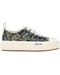 Amiri - Denim Court Low-Top Sneakers - Lyst