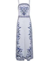 FARM Rio - Floral-Print Linen Jumpsuit - Lyst