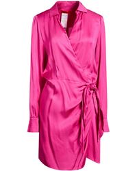 MAX&Co. - Solid-Color Long-Sleeve Satin Shirt Dress - Lyst