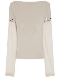 Sportmax - Boat Neck Long-Sleeved Jumper - Lyst
