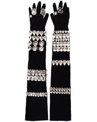 Dolce & Gabbana - Crystal-Embellished Long Gloves - Lyst