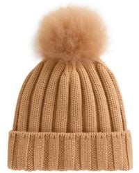Woolrich - Logo Patch Pompom Detailed Beanie - Lyst