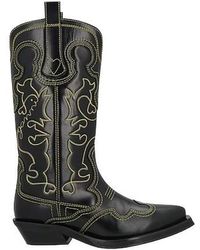 Ganni - Two-Tone Cowboy Boots - Lyst