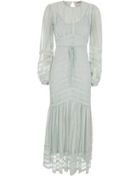 Twinset - Striped Laced Long Dress - Lyst