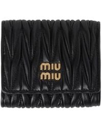 Miu Miu - Matelassé Logo-Lettering Wallet - Lyst
