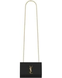 Saint Laurent - Kate Logo Plaque Small Crossbody Bag - Lyst