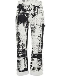 McQueen - Fold-Printed Mid-Rise Cropped Jeans - Lyst