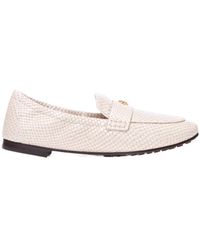 Tory Burch - Logo-Plaque Leather Ballerina Shoes - Lyst