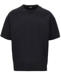 C.P. Company - Logo-Embroidered T-Shirt - Lyst