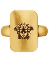 Versace - Medusa-Head Rectangular Ring - Lyst