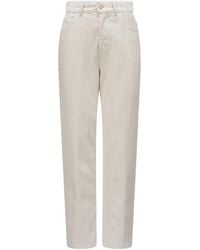Moncler - Cropped Tapered Leg Jeans - Lyst