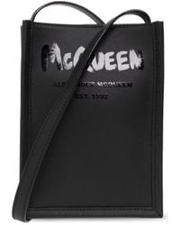 McQueen - Logo Print Edge Mini Crossbody Bag - Lyst