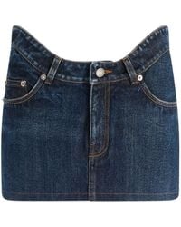 Jean Paul Gaultier - Denim Midi Skirt With Belt Loops - Lyst