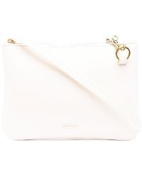 Jil Sander - Logo Embossed Medium Shoulder Bag - Lyst