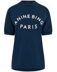 Anine Bing - Round Neck Short-Sleeved T-Shirt - Lyst