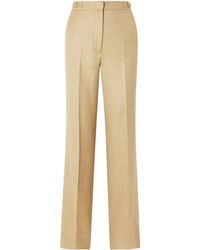Gabriela Hearst - Vesta Wool, Silk And Linen-Blend Flared Pants - Lyst