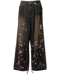 Maison Mihara Yasuhiro - Kids Sticker Printed Baker Denim Pants - Lyst