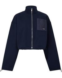 Miu Miu - Cropped Zip-Up Fleece Jacket - Lyst