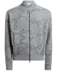Etro - Knit Wool-Blend Bomber Jacket With Motif - Lyst