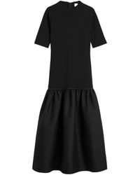 TOTEME - Totême Short Sleeve Gathered Detail Dress - Lyst