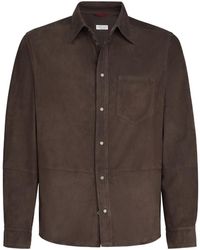 Brunello Cucinelli - Suede Overshirt - Lyst