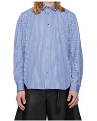Sacai - Stripe-Print Poplin Shirt - Lyst