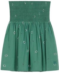 KENZO - Smocked Bandana-Print Mini Skirt - Lyst