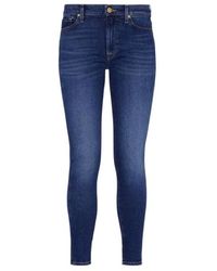 7 For All Mankind - High Waist Skinny Crop Jeans - Lyst