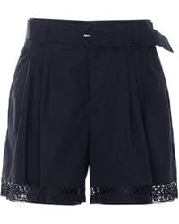 Twinset - Embroidered Belted Shorts - Lyst
