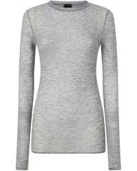 Pinko - Long-Sleeved Knitted Sheer T-Shirt - Lyst