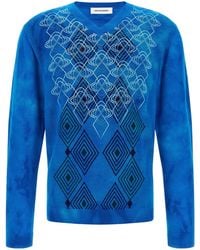 Kiko Kostadinov - Hatha Jacquard V-Neck Knitted Sweater - Lyst